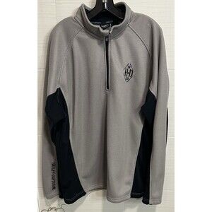 Harley Davidson Motorcycle Heavy Knit Gray 1/4 Zip Pullover 2XL, Biker Casual